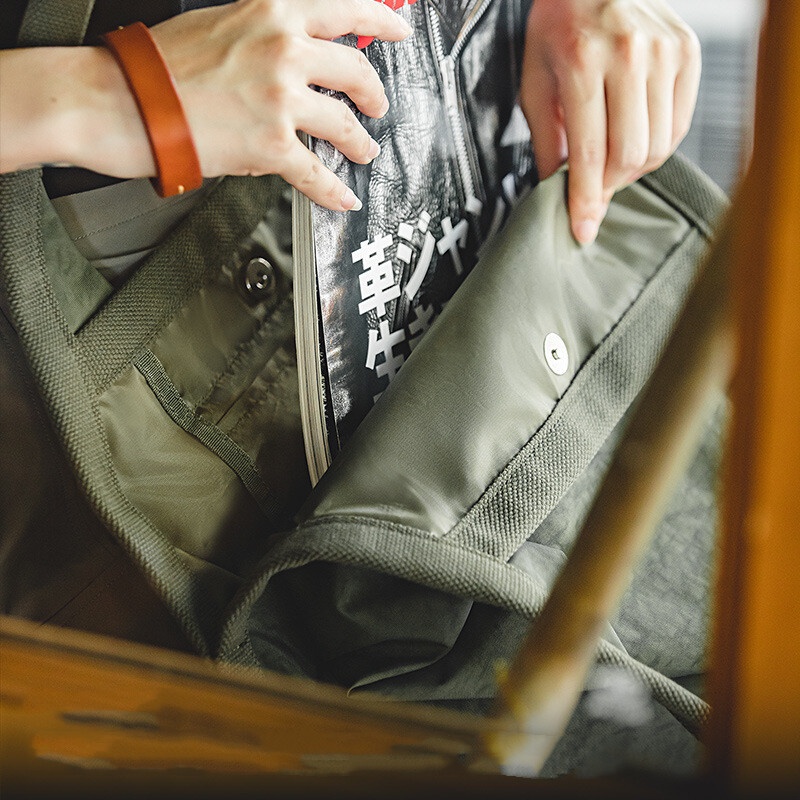 Túi tote MADEN đeo một vai bằng nylon sức chứa lớn chống nước phong cách Nhật Bản thời trang cho nữ