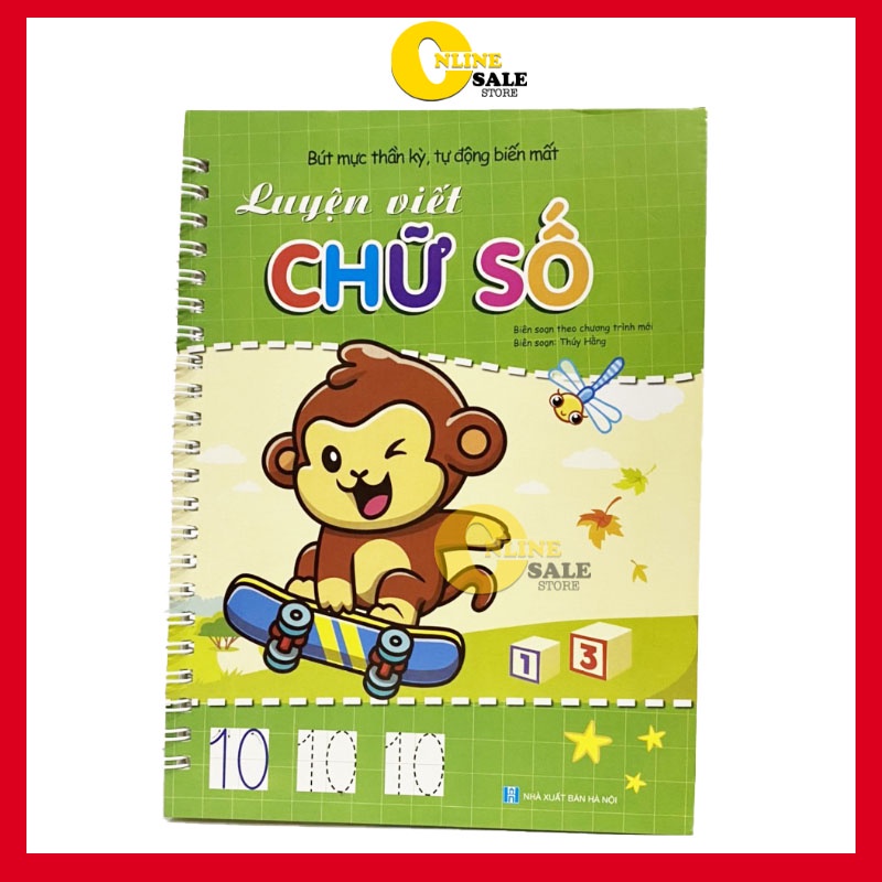 [THẦN KỲ] Bộ 3 tập vở luyện viết tự xóa chữ-số-nét cơ bản.Chuẩn tiếng việt.Tặng 2 cá định vị+ 6 ngòi bút+ 2vỏ bút