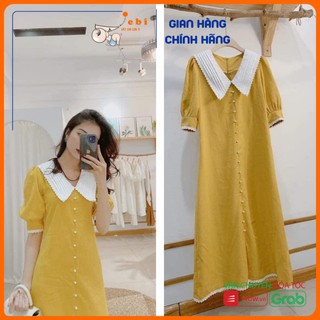 Váy bầu công sở - đầm bầu thiết kế màu vàng kiểu dáng thanh lịch hàn quốc HD26 - Jebi