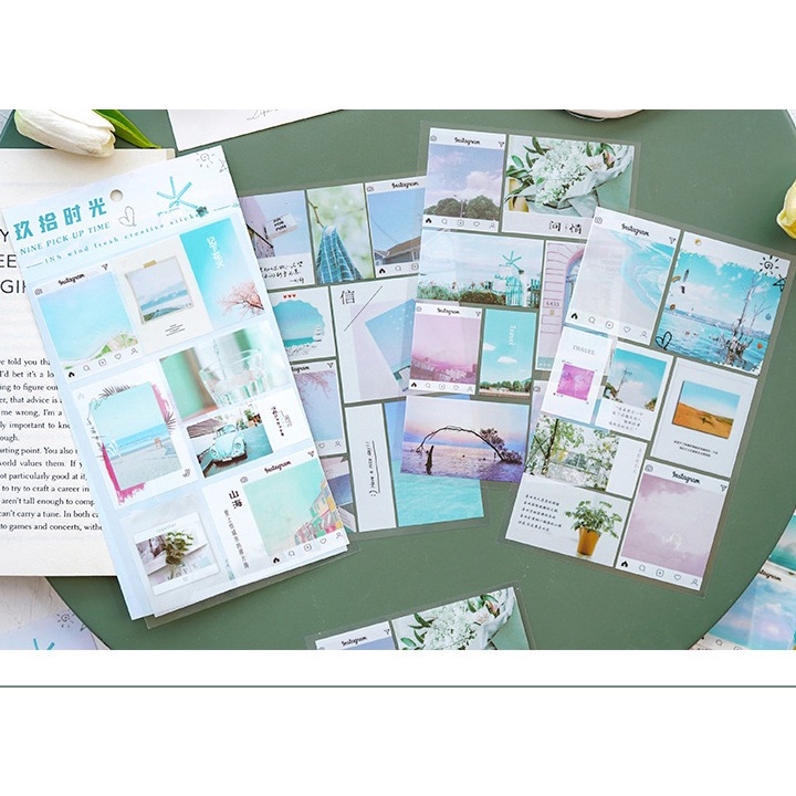 Decal tem sticker phong cảnh Nhật Bản phong cách Instagram