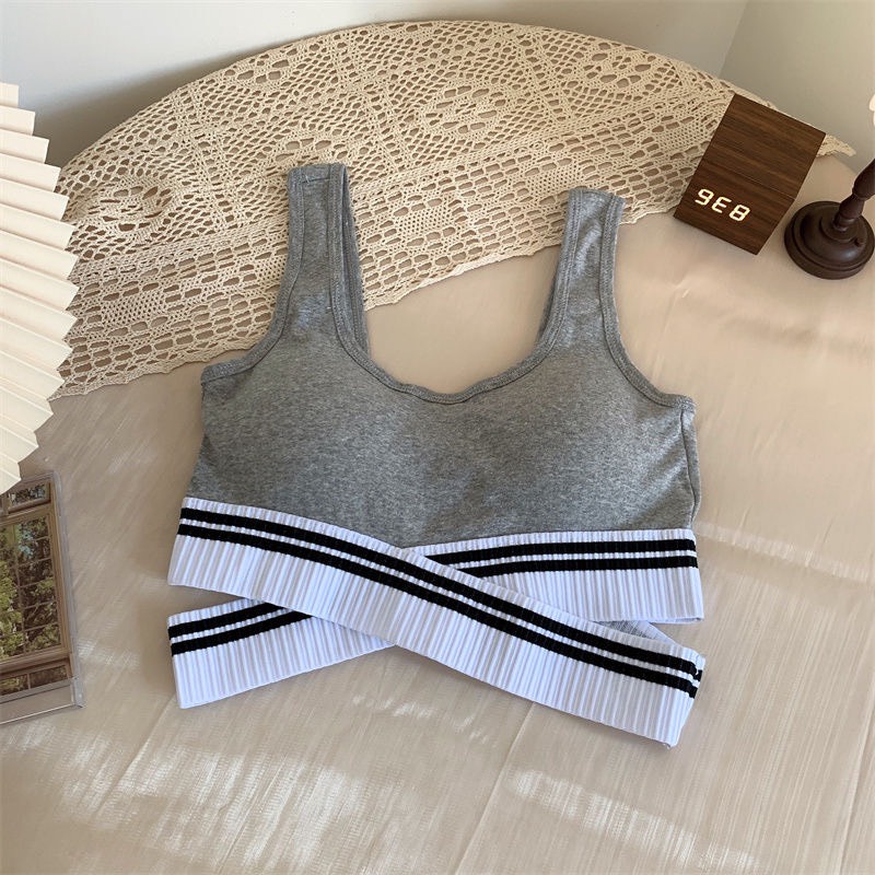Áo ngực thể thao cotton tập gym, yoga,  đi biển định hình vòng 1 AB214