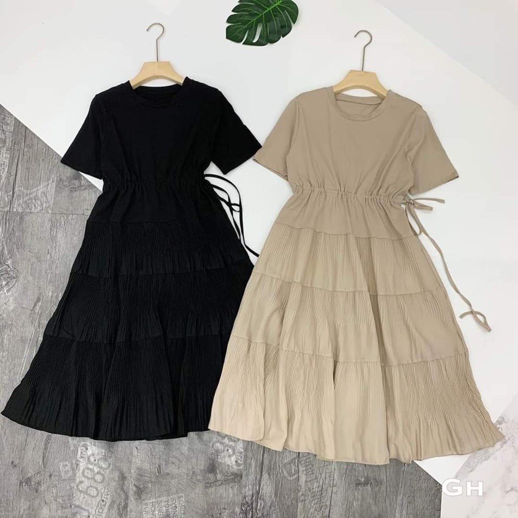 váy bầu thiết kế-váy bầu cotton phối voan cao cấp đẹp sang chảnh v220