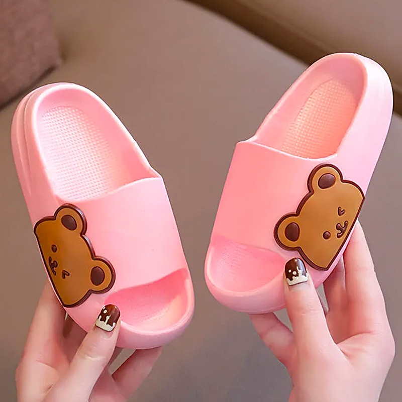 Dép lê bé trai bé gái hình con gấu dễ thương, đế chống trượt -TD22