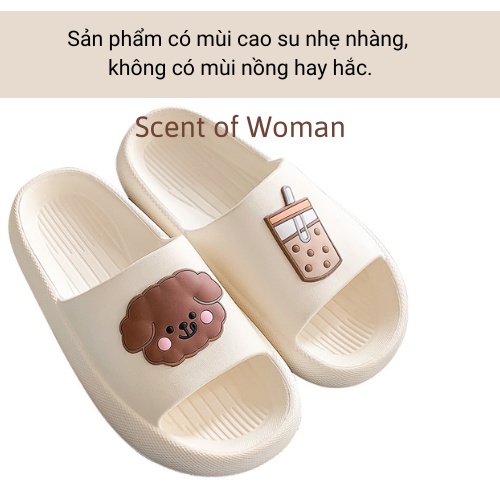 Dép bánh mỳ thời trang hình gấu và trà sữa dễ thương có size nam và nữ