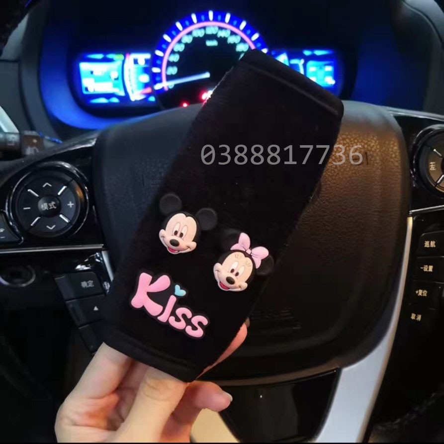 Set phụ kiện ô tô hoạ tiết MICKEY VÀ MINIE dễ thương