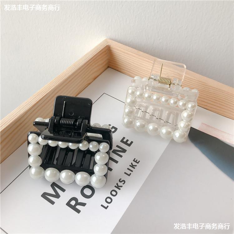 [Sẵn] Kẹp Tóc Càng Cua Nhựa Đính Ngọc Trai Nhân Tạo Hàn Quốc Sang Chảnh Mainia Shop