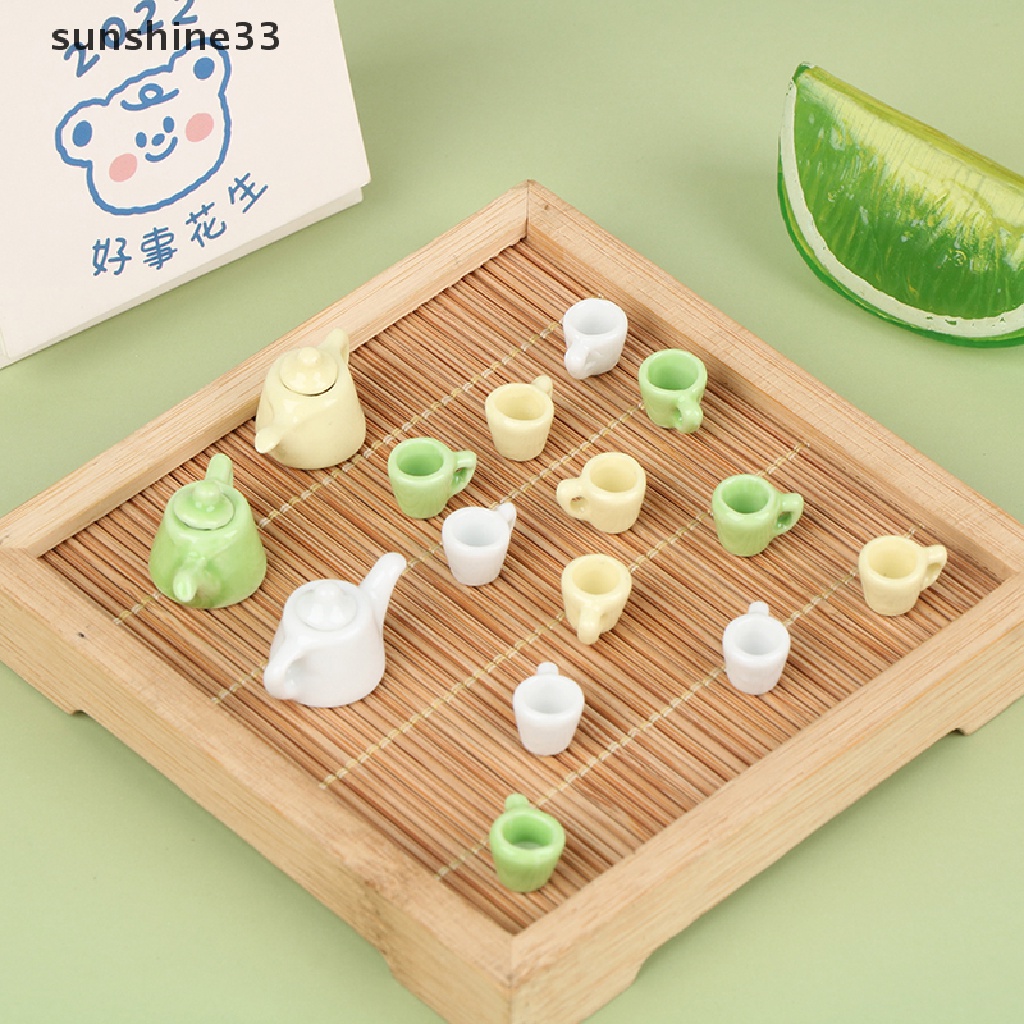 Bộ 5 Ấm Tách Trà Bằng Gốm Tỉ Lệ 1: 12 Trang Trí Nhà Búp Bê