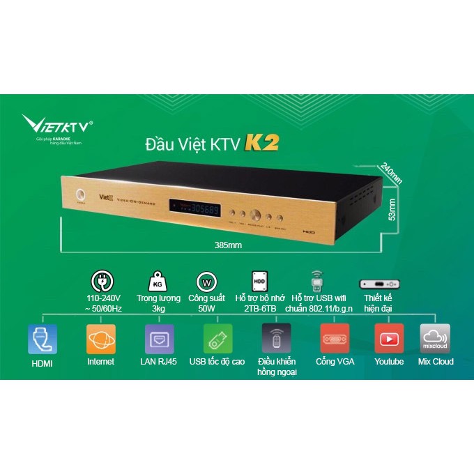đầu karaoke VietKTV K2 4TB Full Nhạc