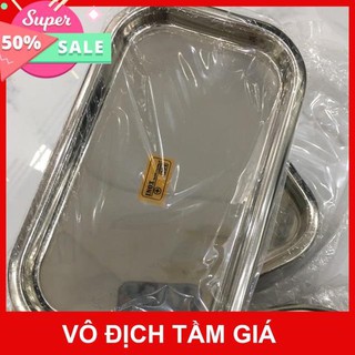 Khay inox chữ nhật đựng dụng cụ