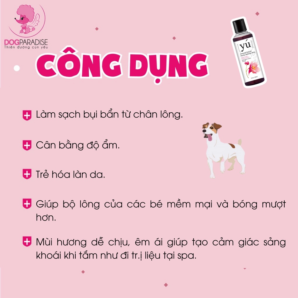 Sữa tắm cho thú cưng lông màu Yú 150ml - Dog Paradise