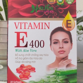 Viên uống đẹp da Vitamin E 400 with Aloe Vera giảm lão hóa, sáng mịn da