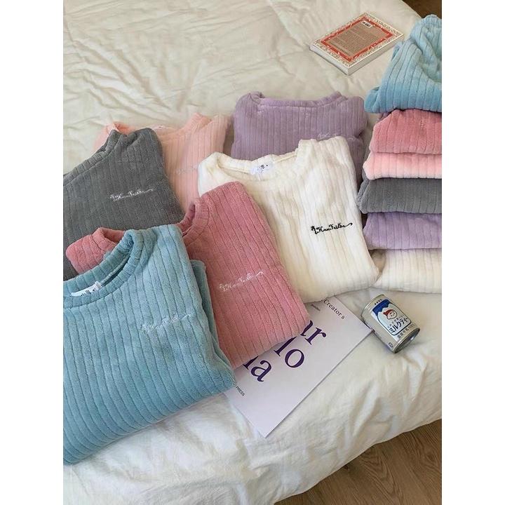 (HÀNG ORDER) Bộ đồ ngủ lông len tăm nhiều màu phong cách Hàn Quốc - GNCM | BigBuy360 - bigbuy360.vn