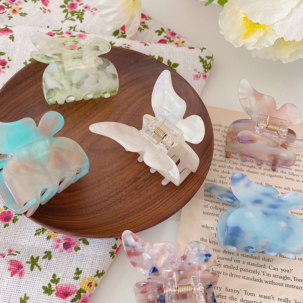 Kẹp Tóc Càng Cua Axit Axing Hình Bướm Màu Kẹo Dễ Thương Phong Cách Hàn Quốc Cho Bé Gái