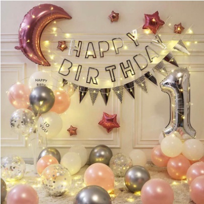 Dây HAPPY BIRTHDAY chữ rỗng ép kim trang trí tiệc sinh nhật
