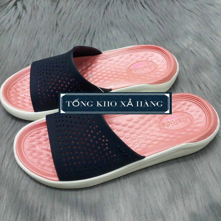 [Giá Hủy Diệt] dép lê cross màu hồng quai xanh navy❤️FREESHIP❤️dép cross nam nữ LTRLE05 Cao Cấp