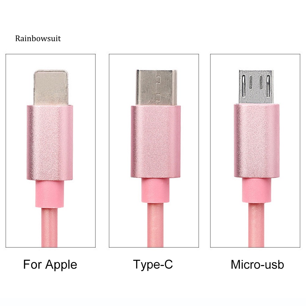Cáp sạc nhanh 2A cổng micro USB type c 3 trong 1 cho Android iPhone