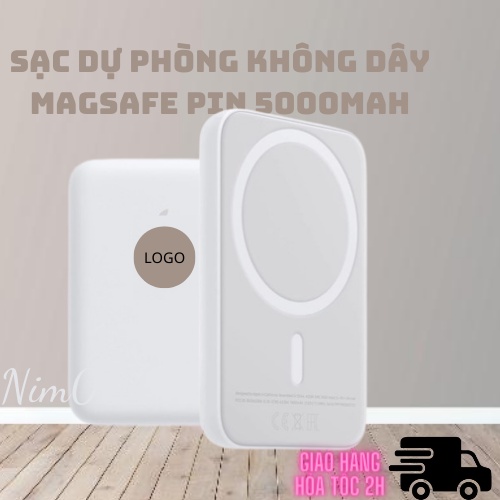 Sạc Dự Phòng Không Dây Từ Tính Sạc Nhanh Pin 5000mah Mini Nhỏ Gọn Cao Cấp Cho Điện Thoại