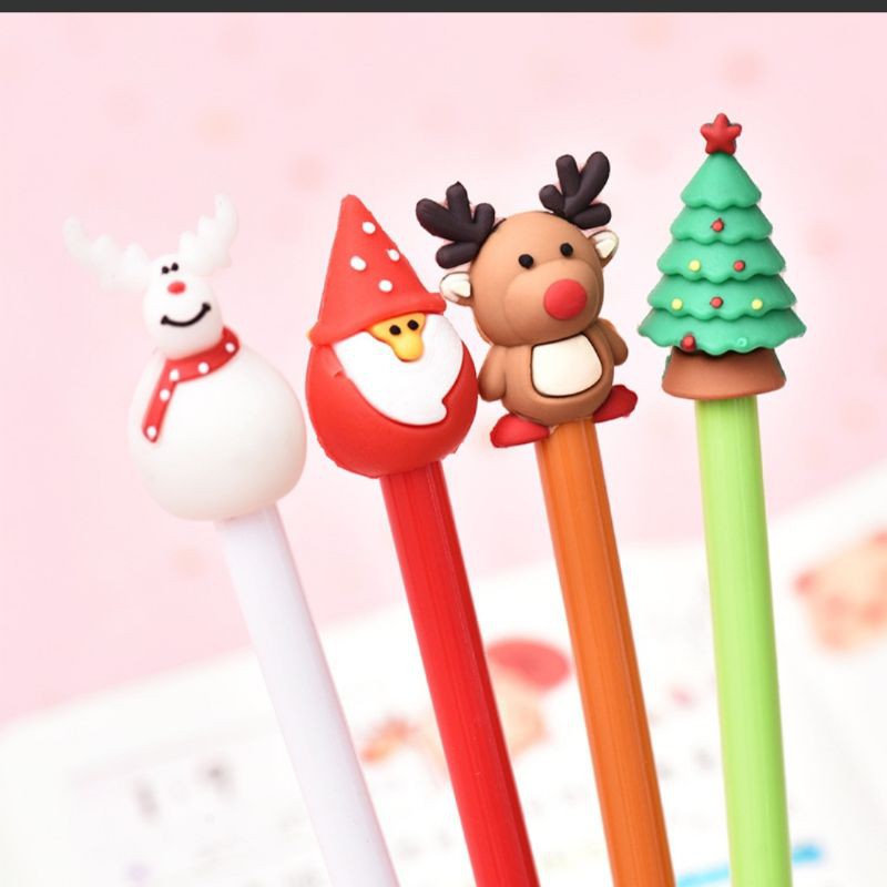 Mix 20 Bút Noel mực Tím, Xanh, Đen loại đẹp_Quà Tặng Noel Giáng Sinh