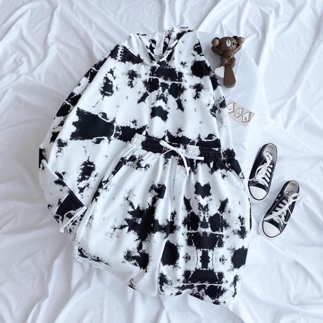 Set Hoodie Loang Màu Tay Dài Ảnh Thật