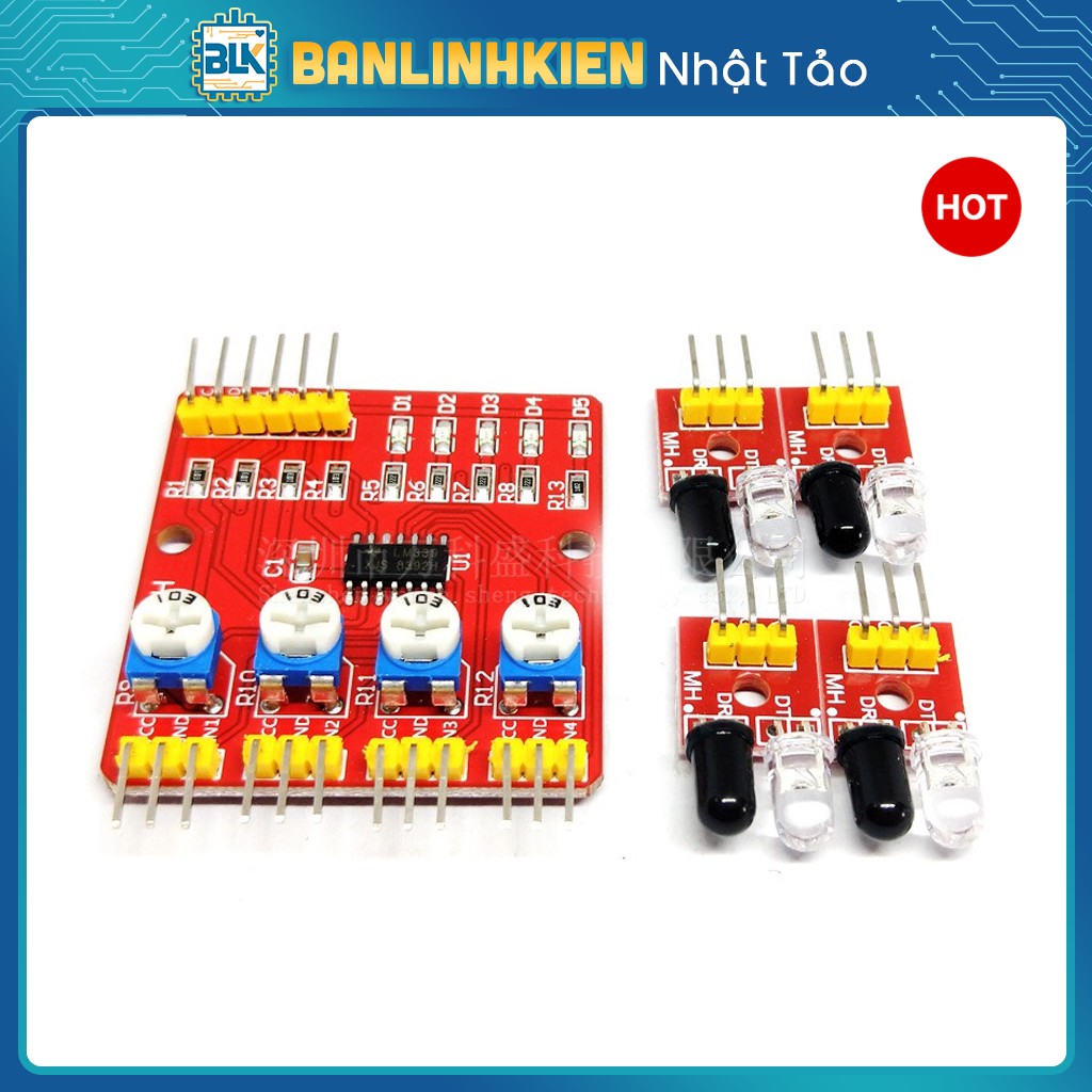 Module dò đường hồng ngoại 4 mắt XD-201/ mạch rò line