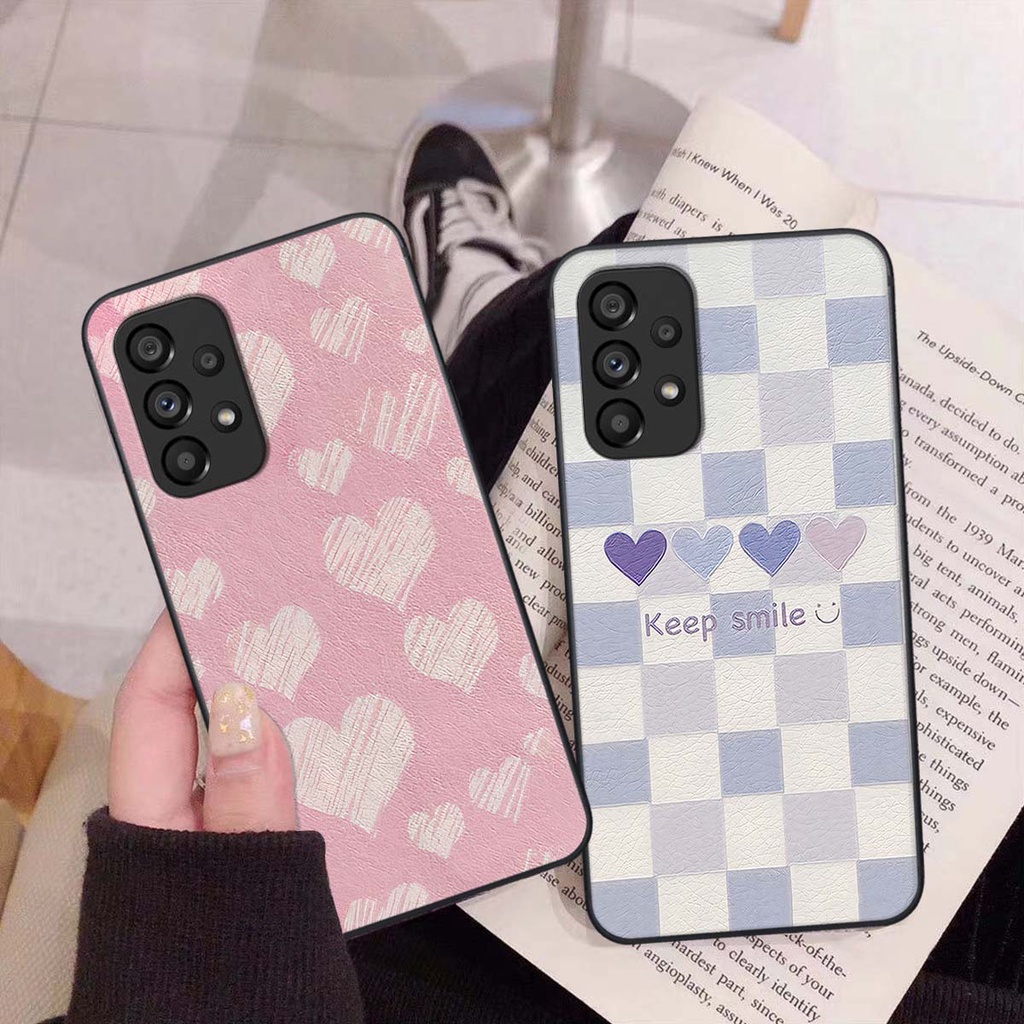 Ốp Samsung A13 / A23 / A53 caro trái tim cá tính, thời trang siêu đẹp, siêu phong cách