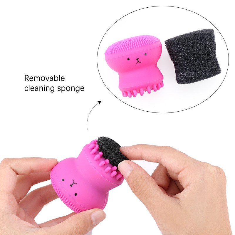 Một cây cọ silicon bạch tuộc giúp làm sạch lỗ chân lông và tế bào tẩy