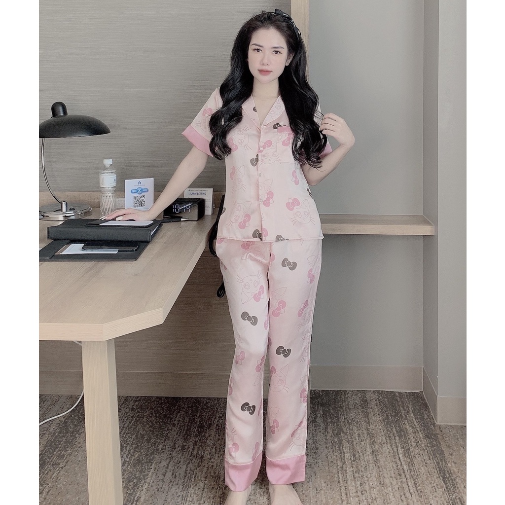 [Siêu Hot] Bộ đồ Pijama lụa💖Bộ lụa thiết kế Cộc Dài Họa tiết chất liệu mát lịm [HÀNG ĐẸP] [ẢNH THẬT +VIDEO] | BigBuy360 - bigbuy360.vn