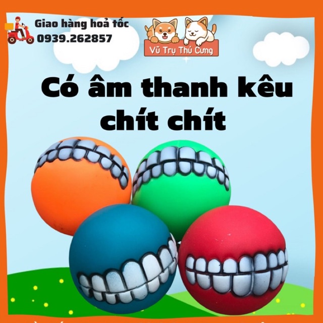 Bóng cao su đồ chơi cho Chó mèo, Banh đồ chơi cho thú cưng, Đồ chơi gặm cho chó mèo