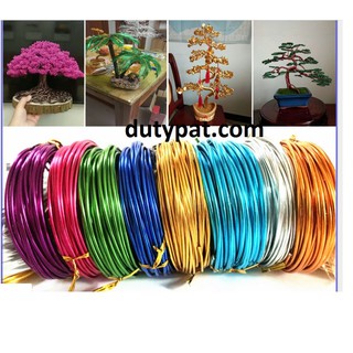 1kg  dây nhôm mạ màu size 1.5 /2 mm làm bonsai, TRANG SỨC (200met)