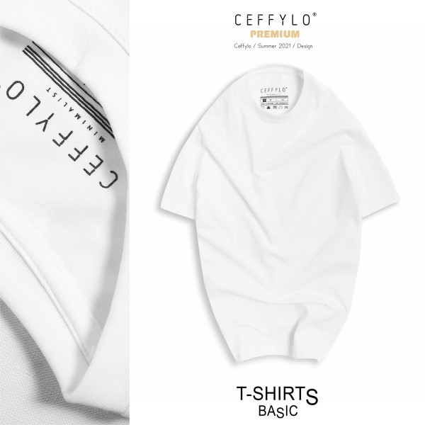 Áo phông nam cổ tròn, trơn, cotton cao cấp, co giãn 4 chiều Ceffylo. Áo thun cotton nam,local brand, trắng, đen, be, ghi | BigBuy360 - bigbuy360.vn