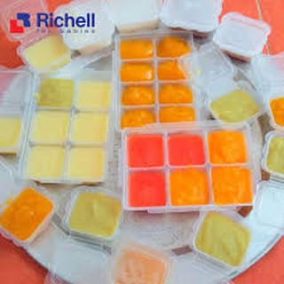 combo 2set chia thức ăn richell 5 ống hút sữa