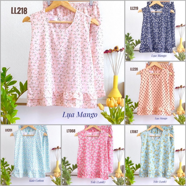 Đồ Bộ Nữ Mặc Nhà LUCKY Lừng 2 Tầng Dễ Thương Vải Mềm Mát