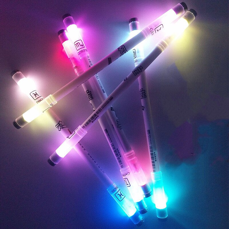 Bút quay LED Bút cân bằng ánh sáng Bút có dầu Ngón tay Đèn LED xoay linh hoạt Đèn flash xoay bút chơi game