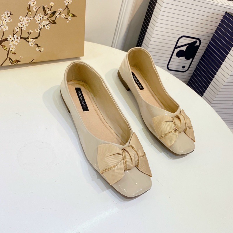 GIÀY BÚP BÊ MŨI VUÔNG NƠ THẮT SIÊU HÓT