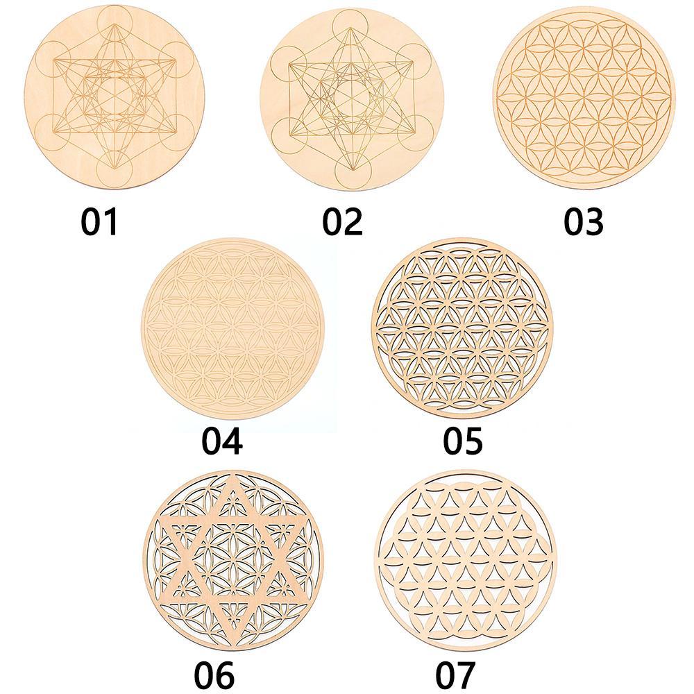 Miếng Lót Ly Tròn Họa Tiết Chakra Chữa Bệnh Hoa Trang Trí Edge