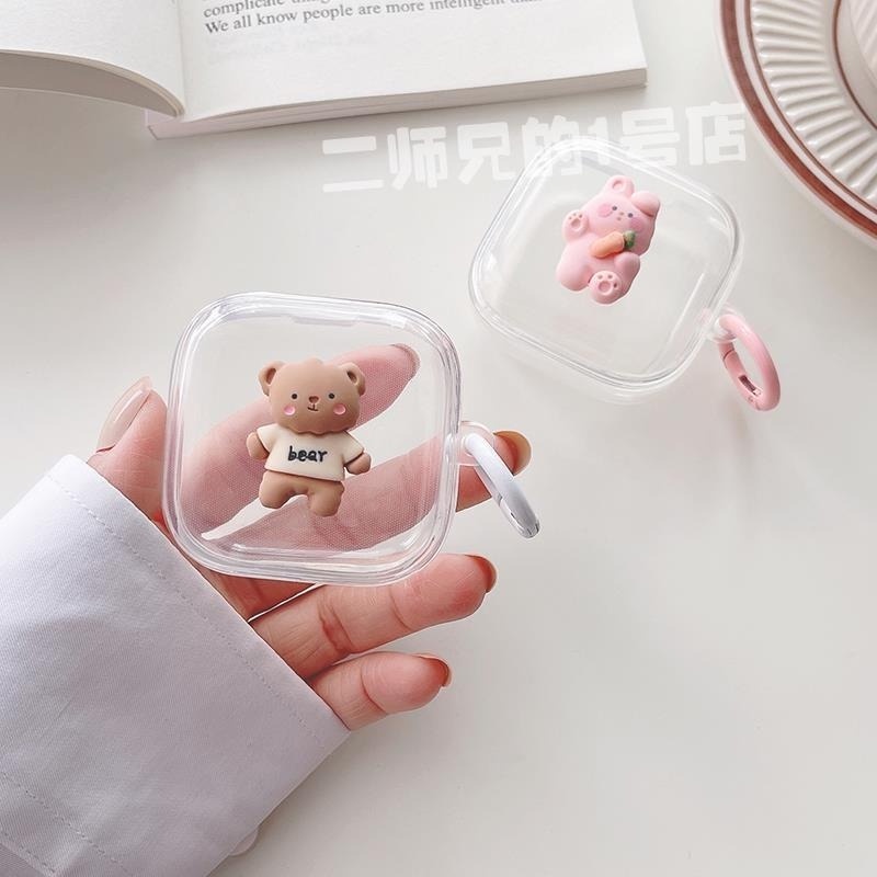 Vỏ Bảo Vệ Hộp Sạc Tai Nghe Samsung Galaxy Buds 2 Mềm Trong Suốt Họa Tiết Gấu Dễ Thương