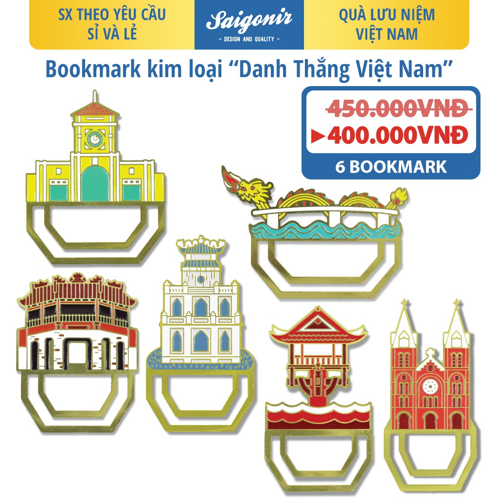 Bookmark - Đánh Dấu Sách Kim Loại - Chợ Bến Thành Tp Hồ Chí Minh - Quà Lưu Niệm Việt Nam - Saigonir