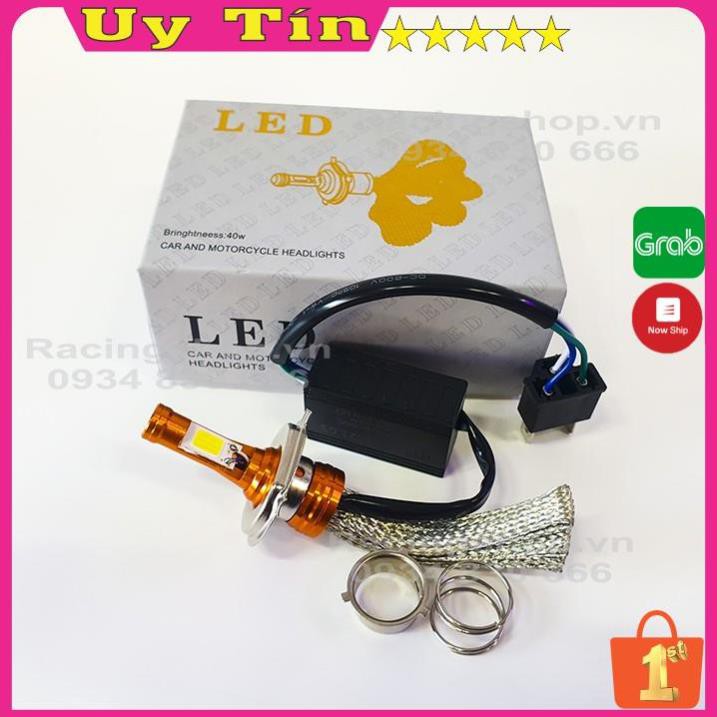 ĐÈN PHA LED  CYT Loại 1  2 TIM LED H4 &amp; M5   -  (GIÁ 1 BÓNG)