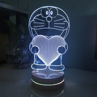 Đèn Led 3D DORAEMON TÌNH YÊU- Quà tặng đèn ngủ,trang trí,để bàn