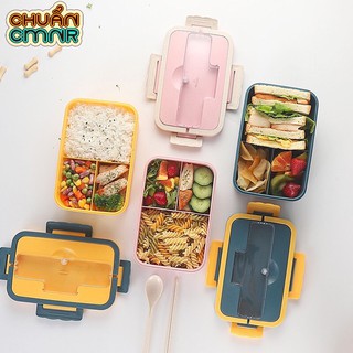HỘP CƠM - Hộp cơm trưa văn phòng 3 ngăn nhựa cao cấp kèm đũa thìa hàng đẹp
