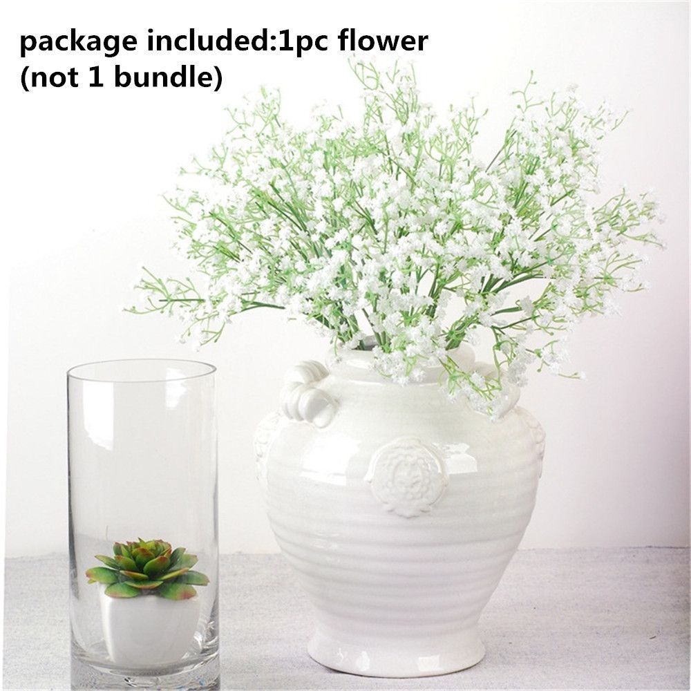 1 nhánh hoa Gypsophila nhân tạo bằng nhựa màu trắng thoáng khí trang trí nhà cửa/khách sạn/tiệc cưới