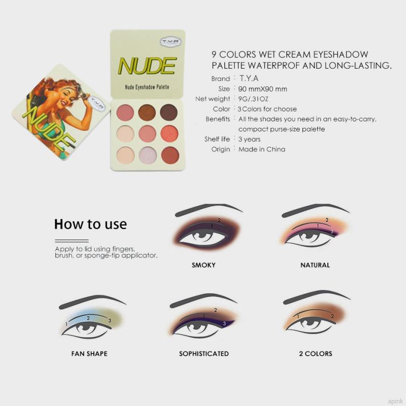 [Hàng mới về] Bảng phấn mắt 9 màu nhũ + lì lâu trôi chống nước dễ sử dụng | BigBuy360 - bigbuy360.vn