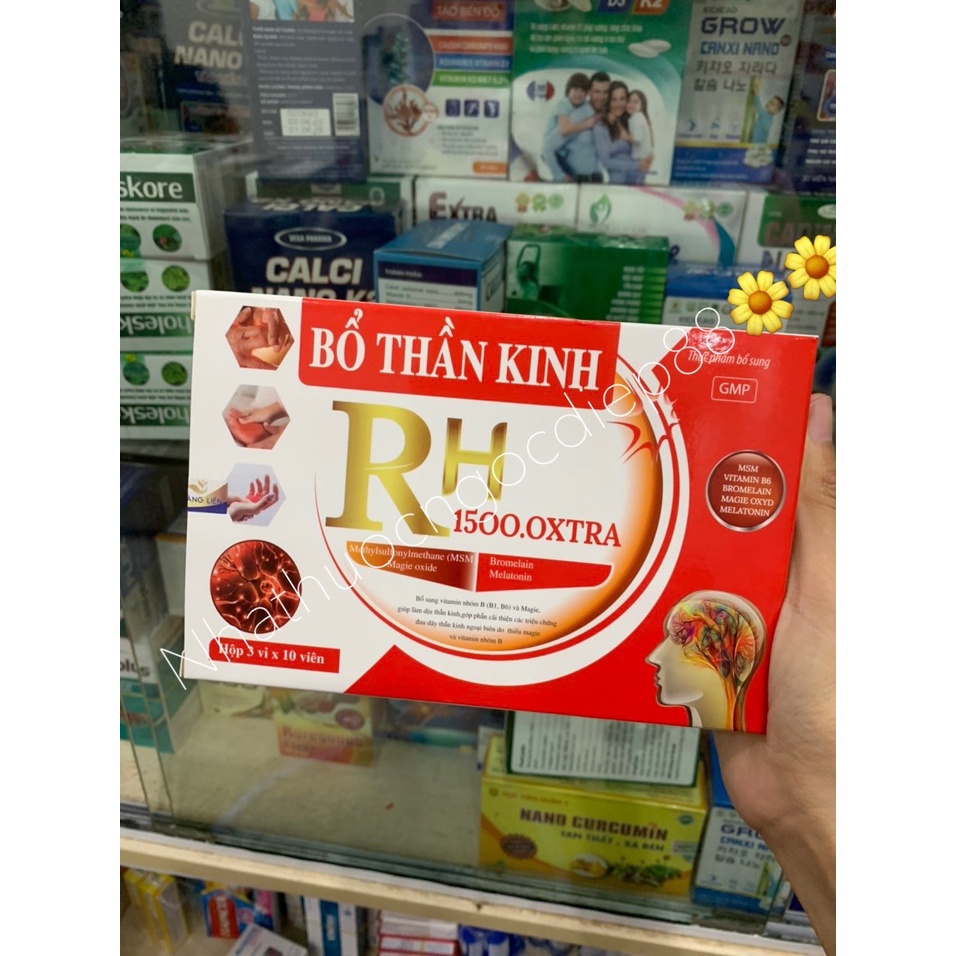 Viên uống Bổ Thần Kinh RH 1500 OXTRA giảm đau dây thần kinh ngoại biên, đau vai gáy, tê bì chân tay- Hộp 30 viên
