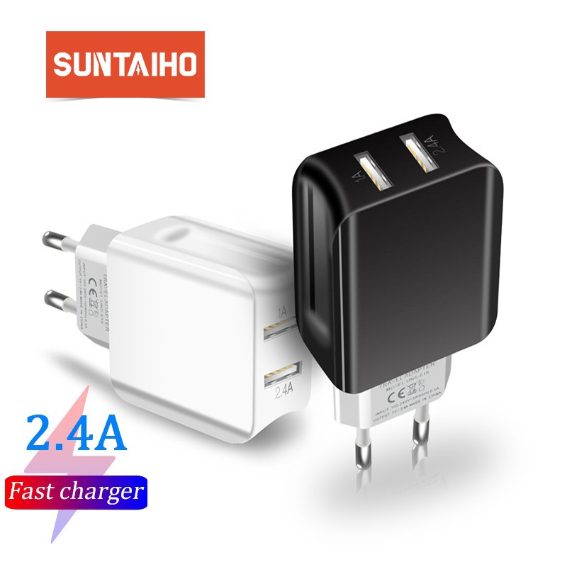 Cốc Sạc Du Lịch Suntaiho CD104 2 Cổng USB Thông Minh