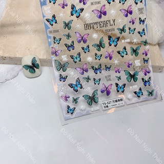 Sticker nail lụa bướm 5D LADURA