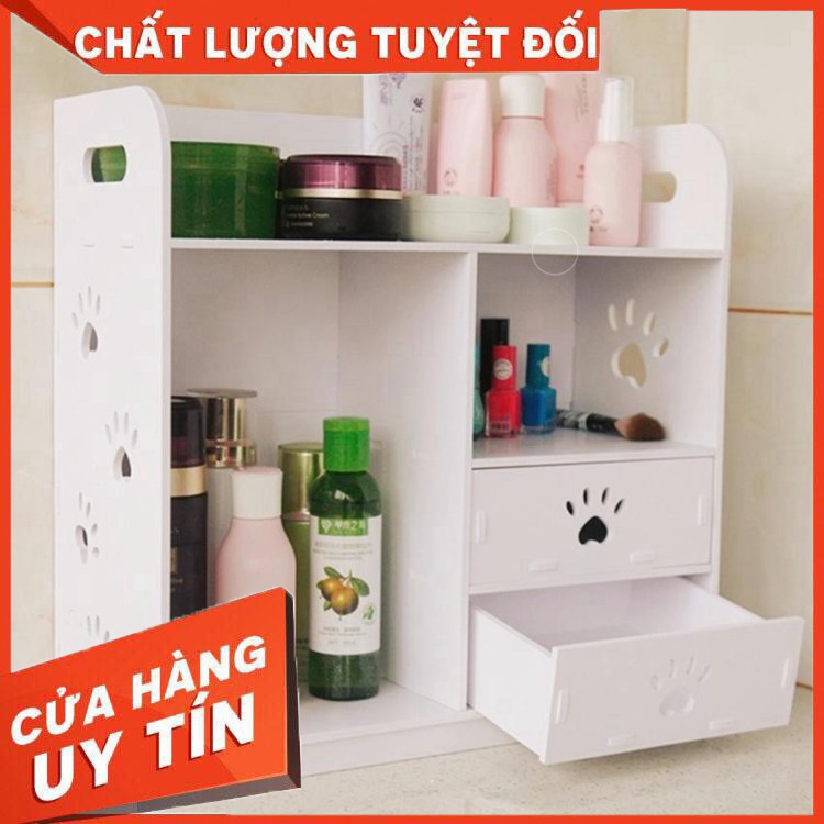 [HOT] KỆ GỖ ĐỂ BÀN TRANG ĐIỂM 2 NGĂN KÉO HOẠ TIẾT CHÂN GẤU[BUÔN SỈ RẺ] (HÀNG CHUẨN GIÁ ĐẸP)