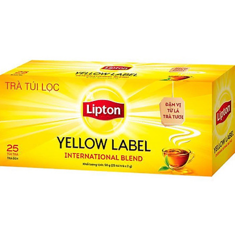 TRÀ ĐEN LIPTON NHÃN VÀNG YELLOW LABEL HỘP 25 TÚI LỌC