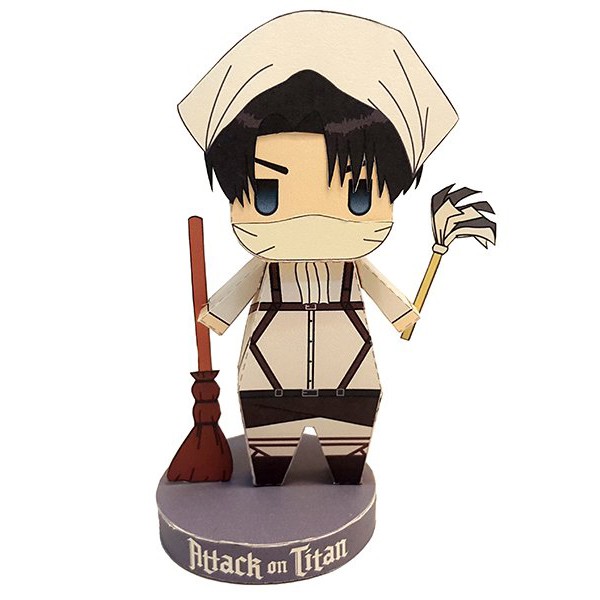 Mô hình giấy in hình ATTACK ON TITAN LEVI EREN Đại Chiến Titan papercraft anime chibi trưng bày