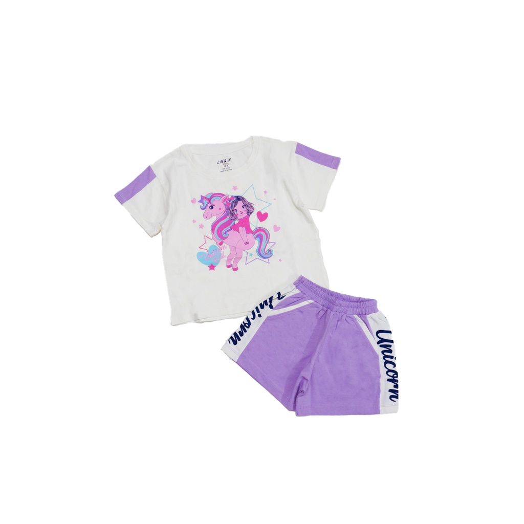 Bộ sort đùi cotton quần có túi dành cho bé gái 18-32kg