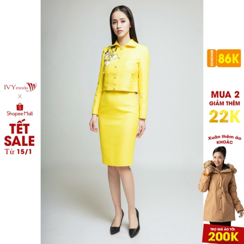 [NHẬP WABRTL5 GIẢM 10% TỐI ĐA 50K ĐH 250K ]Áo khoác nữ cổ đức dáng ngắn IVY moda MS 67M2751